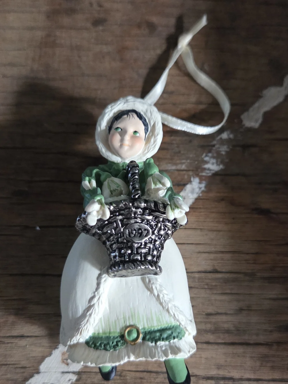 Hallmark Snowdrop Angel Ornament - Green & White